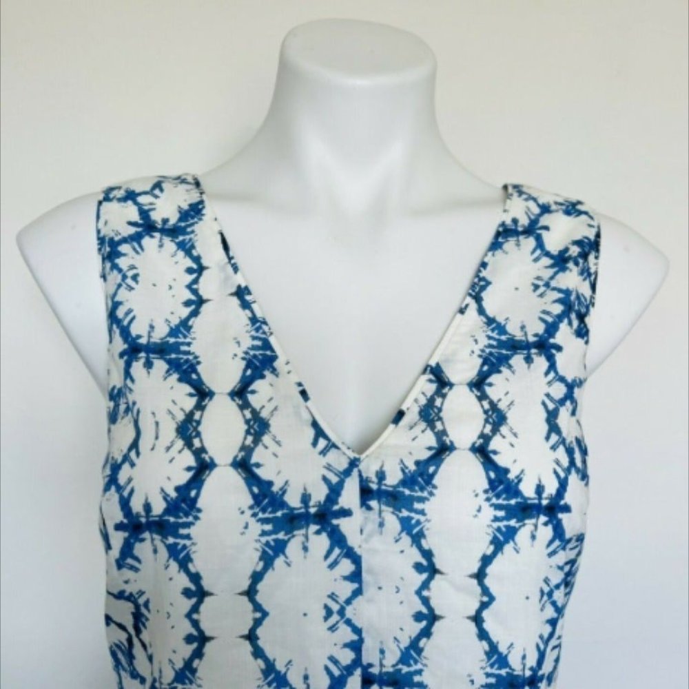 Rebecca Taylor size 4 Sleeveless Tie Dye Dress Color:Frost Combo blue and white - Picture 5 of 12